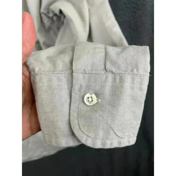 Casual 100% Cotton Gray Dress Button Up Shirt 15 1/2 Mens  Brooks 346 - Picture 4 of 8
